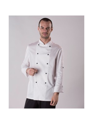Plain chef's jacket Long sleeve chef's jacket with removable studs (DD20) Dennys LONDON 200 GSM